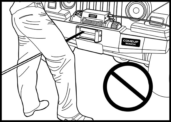 Precaution while winching